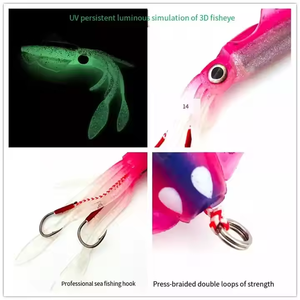 เหยื่อตก<span class=keywords><strong>ปลา</strong></span>รูปปลาหมึกแบบนิ่มเรืองแสงตะขอคาร์บอนเรืองแสงได้ช้าเหยื่อนุ่มทำจากพลาสติก<span class=keywords><strong>ยาง</strong></span>เทียม - Product Image 4