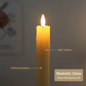 Uzaktan kumanda zamanlama LED konik sütun mumlar akülü ev partisi noel süslemeleri için fitil ışıkları hareketli - Product Image 5