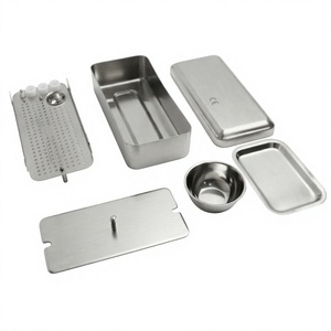Optitech Healthcare YT-0754 Juego de Bandejas para Instrumentos Quirúrgicos de Acero Inoxidable con Tapa, Certificado CE ISO13485, Soporte para Herramientas Manuales - Product Image 1