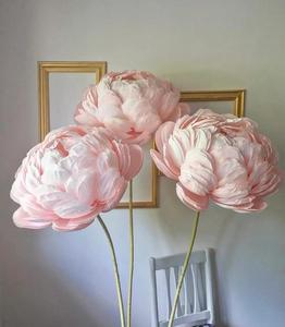 Grandi Peonie Decorative da Interno in <span class=keywords><strong>Carta</strong></span> Fatte a Mano <span class=keywords><strong>Fiori</strong></span> Giganti Bianchi e Rosa con Supporto Decorazione per Matrimoni <span class=keywords><strong>Fiori</strong></span> Artificiali - Product Image 3