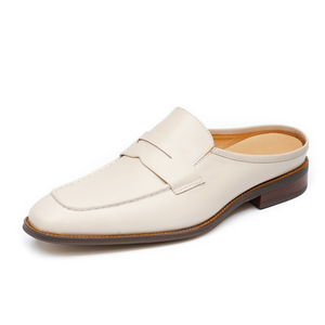 Chaussons d'été pour hommes, respirants, anti-odeurs, tendance, classiques, style coréen, antidérapants, décontractés, en cuir véritable - Product Image 1