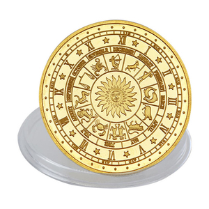 Set di Monete dei 12 Segni Zodiacali, Monete Commemorative in Oro con Costellazioni Astrologiche, Regalo Souvenir in Rilievo, Vendita all'Ingrosso - Product Image 3