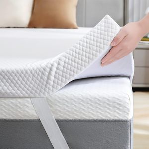 Cubrecolchón Acolchado de Espuma Viscoelástica de Alta Densidad Ventilada para Alivio del Dolor de Espalda con Funda Suave Extraíble para Uso en Hoteles - Product Image 1