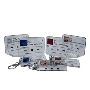 Venta caliente logotipo personalizado canción en inglés <span class=keywords><strong>Spotify</strong></span> música KPOP letras encanto DIY acrílico transparente <span class=keywords><strong>llavero</strong></span> para Fans - Product Image 3