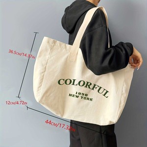 Özelleştirilmiş renk Logo Tote çanta geri dönüşümlü pamuk tuval günlük reklam ile seyahat hediyesi kullanım kullanımlık boş alışveriş çantaları - Product Image 4