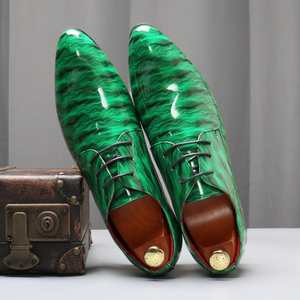 Scarpe da <span class=keywords><strong>uomo</strong></span> di alta qualità in pelle bicolore <span class=keywords><strong>bordeaux</strong></span> con lacci in pelle scarpe Casual in vera pelle per gli uomini - Product Image 6