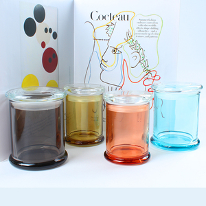 Venta caliente tarro de vela de vidrio transparente redondo 220ml 360ml tarros de vela de Danubio transparentes de lujo con tapas planas tarro de vidrio sellable - Product Image 4