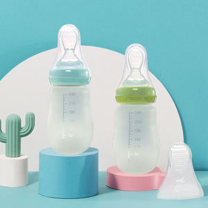 ขวดซิลิโคนแบบนิ่มสำหรับป้อนอาหาร240มล. ช้อนช้อนสำหรับเด็กวัยหัดเดินขวดใส่<span class=keywords><strong>ข้าว</strong></span> - Product Image 1