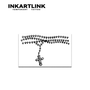 INKARTLINK - Pegatinas <span class=keywords><strong>de</strong></span> Tatuajes Temporales para el Cuerpo, Diseño <span class=keywords><strong>de</strong></span> Rosario y Cruz, Resistentes al Agua, Ecológicas, Duran 15 Días, Venta al por Mayor - Product Image 3