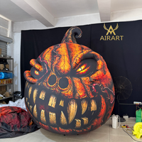 Citrouille publicitaire gonflable géante |   Citrouille de sanglier gonflable avec croc, comme accessoire d'Halloween