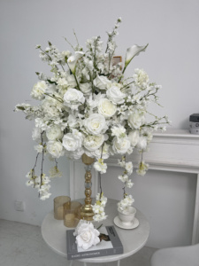 Centro <span class=keywords><strong>de</strong></span> Mesa Ecológico con Bola <span class=keywords><strong>de</strong></span> Flores Artificiales, Decoración Personalizable con Rosas <span class=keywords><strong>de</strong></span> Seda para Bodas, Iglesias y Banquetes - Product Image 3