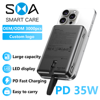 Batterie externe portable étanche avec logo personnalisé, charge rapide PD 35W, grande capacité 10000mAh, légère, micro USB, charge sans fil