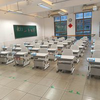 Vente directe d'usine Table et chaise d'étudiant réglables École moderne Salle de classe Déjeuner Sieste Bureau et ensemble de chaises