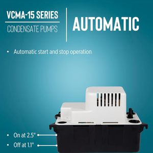 Bomba de Eliminación de Condensado Little Giant 115V 65 GPH Automática para HVAC y Refrigeración Anticorrosión - Product Image 5