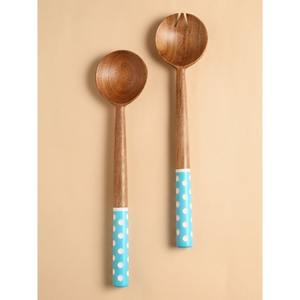 Juego de Servidores de Ensalada de Madera Hechos a Mano en India, Calidad Premium, Modernos, Ligeros y Reutilizables con Mangos de Madera para Mesa de Comedor y Cocina - Product Image 4