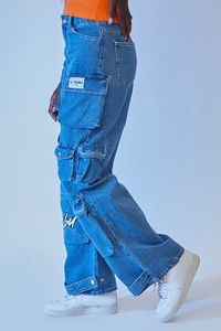 Custom <strong>90S</strong> Women's <strong>Fashionable</strong> Denim Cargo Pants Wholesale USA Denim Trousers Letter Embroidery <strong>Plus</strong> <strong>Size</strong> Baggy Jeans Women - Product Image 5