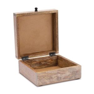 ADC Minimalist Plain Wood Square <b>Storage</b> <b>Box</b> Tabletop Organizer Polished Craft Keepsake Case <b>for</b> Home <b>Decor</b> - Product Image 1