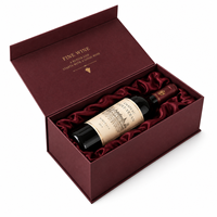 Boîte à vin/vodka rigide haut de gamme écologique avec couvercle rabattable, fermeture magnétique, doublure en éponge, impression personnalisée pour livraison sécurisée et cadeau