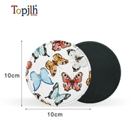 Sous-verres en cuir PU à sublimation Topjlh, vente en gros, cafés, restaurants, logo personnalisé, accessoires de table