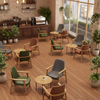 Mobili in Legno Massello per Area Lounge Caffè Nordico, Negoziazione, Relax, Libreria, Bar, Catering, Negozio di Dolci, Negozio di Tè al Latte: Divano, Tavolo, Sedia