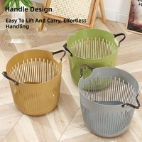 Panier à linge portable en plastique PP, type sol, épaissi, grande taille, design ajouré, pour rangement domestique, vente en gros usine