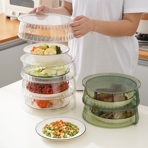 Cubierta de Alimentos Apilable Multicapa Reutilizable, Tapa de Plástico Transparente para Conservación de Calor, Protector Antimoscas para Cocina - Product Image 4