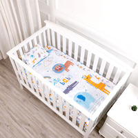 Parure de lit pour bébé, ensemble de literie doux en coton imprimé en 3D, style dessin animé, éléphant, cerf, pour lit de bébé