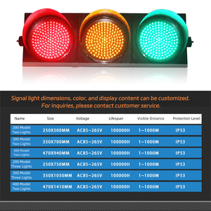 工場製造の200mm防水IP53 PCハウジングDC12-36V道路安全警告交通信号灯 - Product Image 3
