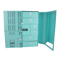 Calendrier d'entrée vide à impression personnalisée, en carton avec grand miroir, boîte d'emballage de luxe, pour cosmétiques, calendrier, pour maquillage