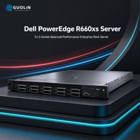 Serveur Dell PowerEdge R660xs 1U à configuration personnalisée, double processeur Intel Xeon CTO, serveur de stockage à mémoire flexible