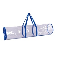Sac d'emballage cylindrique personnalisé en PVC pour couvertures, avec fermeture éclair et poignées, pour rangement de couettes et emballage de literie en plastique