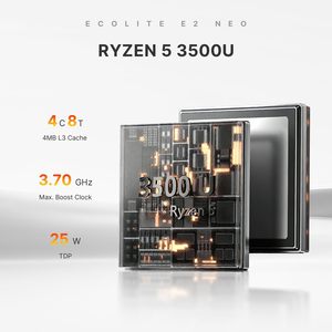 Mini PC BOSGAME E2 con AMD <span class=keywords><strong>Ryzen</strong></span> 5 <span class=keywords><strong>3500U</strong></span> (hasta 3.7GHz), 16GB DDR4, 512GB NVMe SSD, Pantalla Triple 4K a través de Doble USB-C, WiFi 5, BT 5.0 - Product Image 3