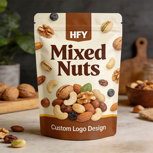 Emballage souple biodégradable de qualité alimentaire imprimé sur mesure, sachet debout avec fermeture éclair, amandes grillées, cacahuètes, mélange de fruits secs, sachets de noix - Product Image 5