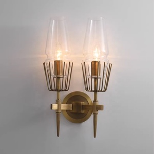 <span class=keywords><strong>Applique</strong></span> murale décorative en fer forgé avec <span class=keywords><strong>verre</strong></span> transparent et lumière <span class=keywords><strong>blanc</strong></span> chaud pour la maison et le bureau – Lampe murale moderne - Product Image 5