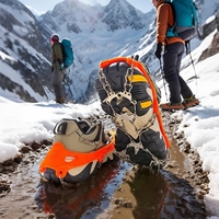 Crampons antidérapants personnalisés en acier inoxydable 19 pointes pour la marche, l'escalade et l'alpinisme sur glace pour femmes et hommes