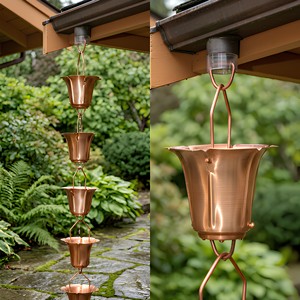 โซ่รับน้ำฝนตกแต่งสวนภายนอก ดีไซน์เรียบง่าย วัสดุอลูมิเนียม - Product Image 2