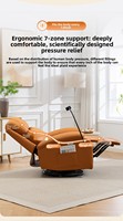 Sofá Eléctrico Individual Moderno y Minimalista de Cuero con Diseño Acolchado, Giratorio, con Masaje y Relleno de Esponja, Multifuncional para Sala de Estar