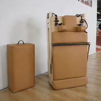 Machine de Pilates Reformer Pliable et Durable (Bois de Chêne) - Portable et Réglable pour Usage Domestique et en Studio, Musculation pour Hommes