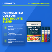 LIFEWORTH Poudre Électrolytique Personnalisée pour Boisson – 10 Vitamines, Complément d'Hydratation Sportive, Marque Privée, GMP