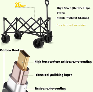 डबल ब्रेक, पोर्टेबल पशु परिवहन गाड़ी के साथ पालतू फोल्डिंग वैगन - Product Image 6