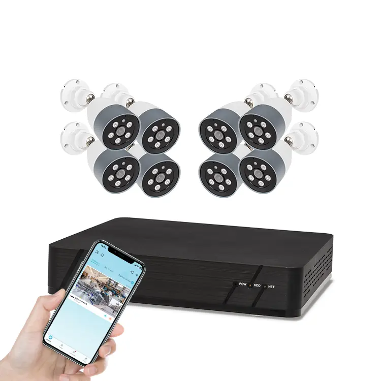 Système de contrôle de caméra CCTV de Surveillance 4MP avec ststage Cloud Kit d'accès de porte de magasin d'alarme de sécurité de marque supérieure