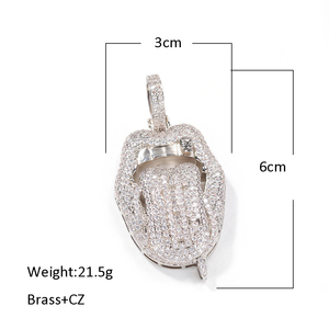 Nuovo Arrivo: Ciondolo con Simbolo <span class=keywords><strong>del</strong></span> Dollaro su Lingua Tempestata di Diamanti, Collana con Ciondolo Ghiacciato per Uomo e Donna, Gioielli da Rapper - Product Image 6