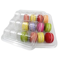 6 12 24 Trous Macaron PET Plastique Blisters Plateau Transparent Cookie Display Emballage Conteneurs