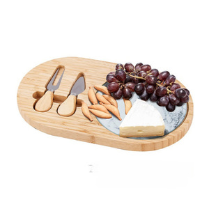 Bamboo Cheese Board <b>Set</b> With Knife Drawer <b>Square</b> Multi Functional Cutting Board For Household Use - Product Image 4