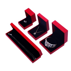Elegant Red Leatherette Flip <b>Box</b> for Jewelry Accessories <b>Gift</b> Paper Packaging Storage Case Rings <b>Earrings</b> Necklaces Bracelets - Product Image 1