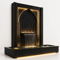 Fontaine murale en pierre naturelle Salsabil Royal, élément aquatique architectural islamique du Moyen-Orient pour cour et hôtel de luxe