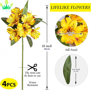 <span class=keywords><strong>Amaryllis</strong></span> artificielle fleurs longues tiges Bouquet de pétales de soie Faux <span class=keywords><strong>feuilles</strong></span> vertes automne intérieur bricolage artisanat Table pièce maîtresse décor à la maison - Product Image 2