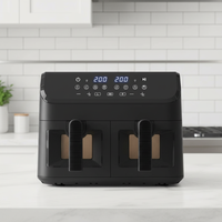 Friteuse à Air Double Tiroir Grande Capacité Empilable Meilleure Vente, Friteuse à Air Intelligente Multifonctionnelle Sans Huile à Écran Tactile Numérique