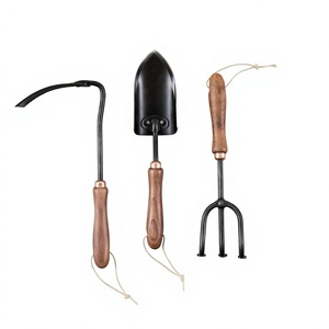 Juego de herramientas de jardín con mango de madera, pala, cultivador, azada, herramientas manuales de acero para plantar y airear el suelo - Product Image 1
