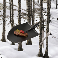 Assiettes à dîner modernes en mélamine écologiques, durables, en forme de pelle, pour pizza, noires mates, pour fêtes et restaurants, vente en gros d'usine